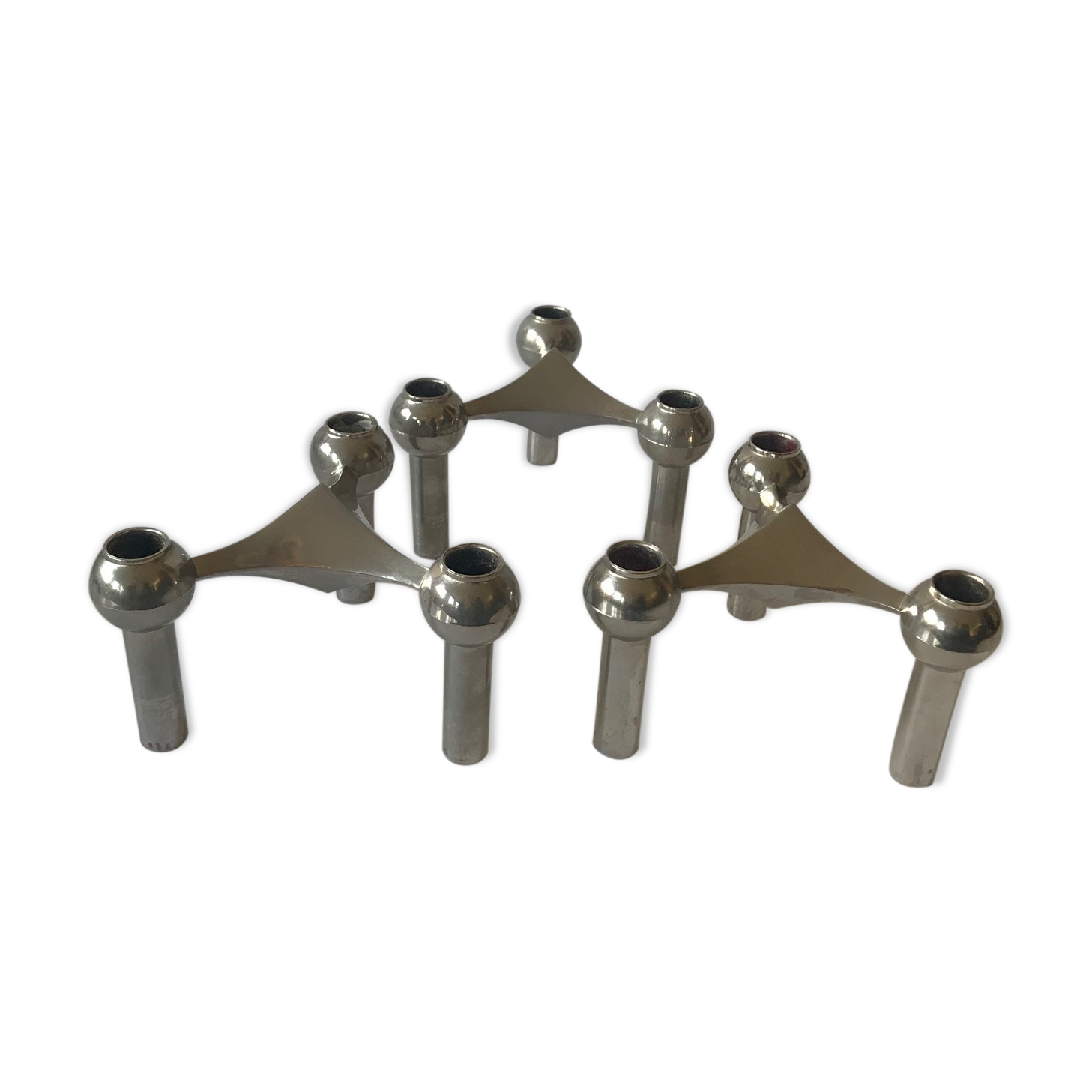 Set of 3 scandinavian candlesticks Nagel