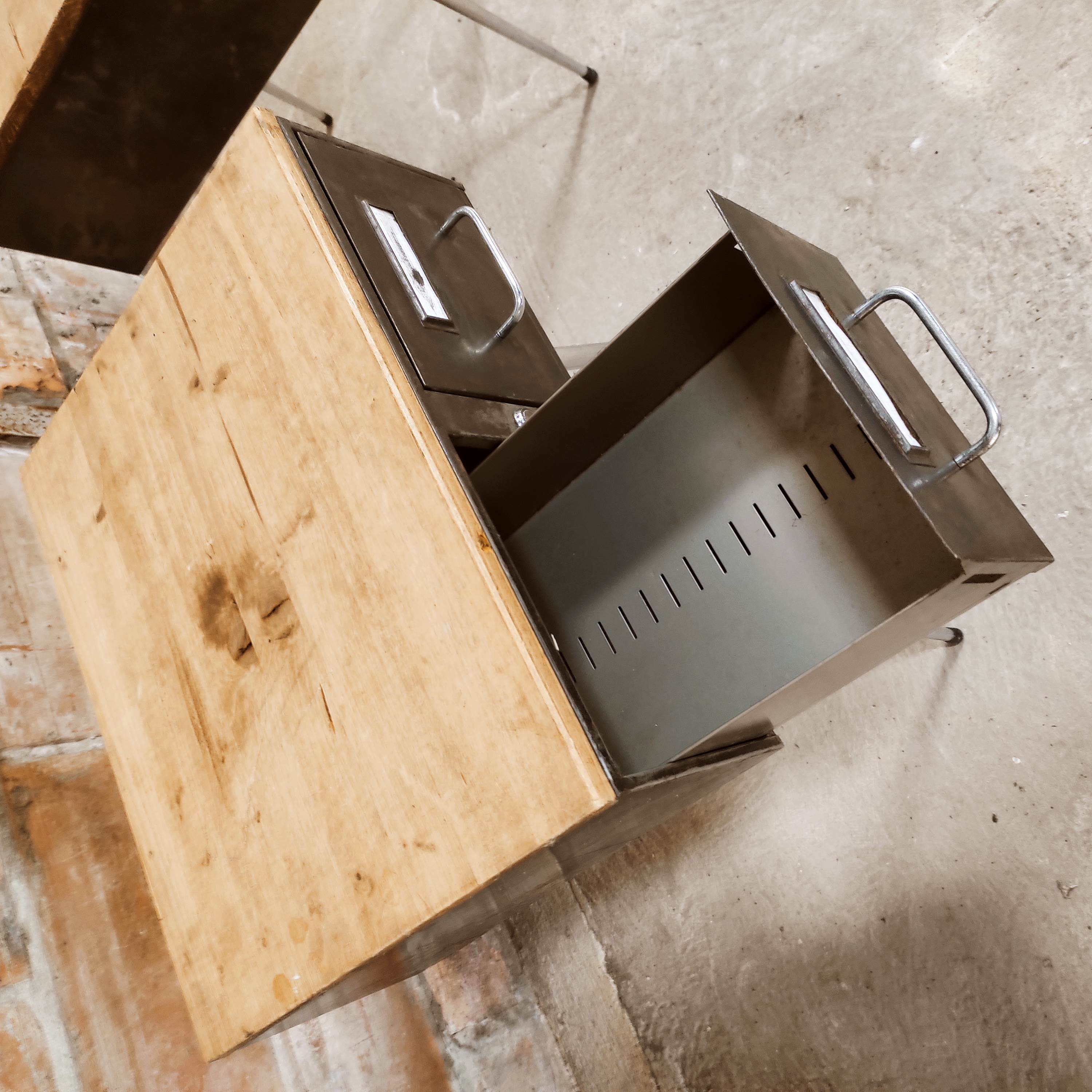 Pair of industrial style bedside table