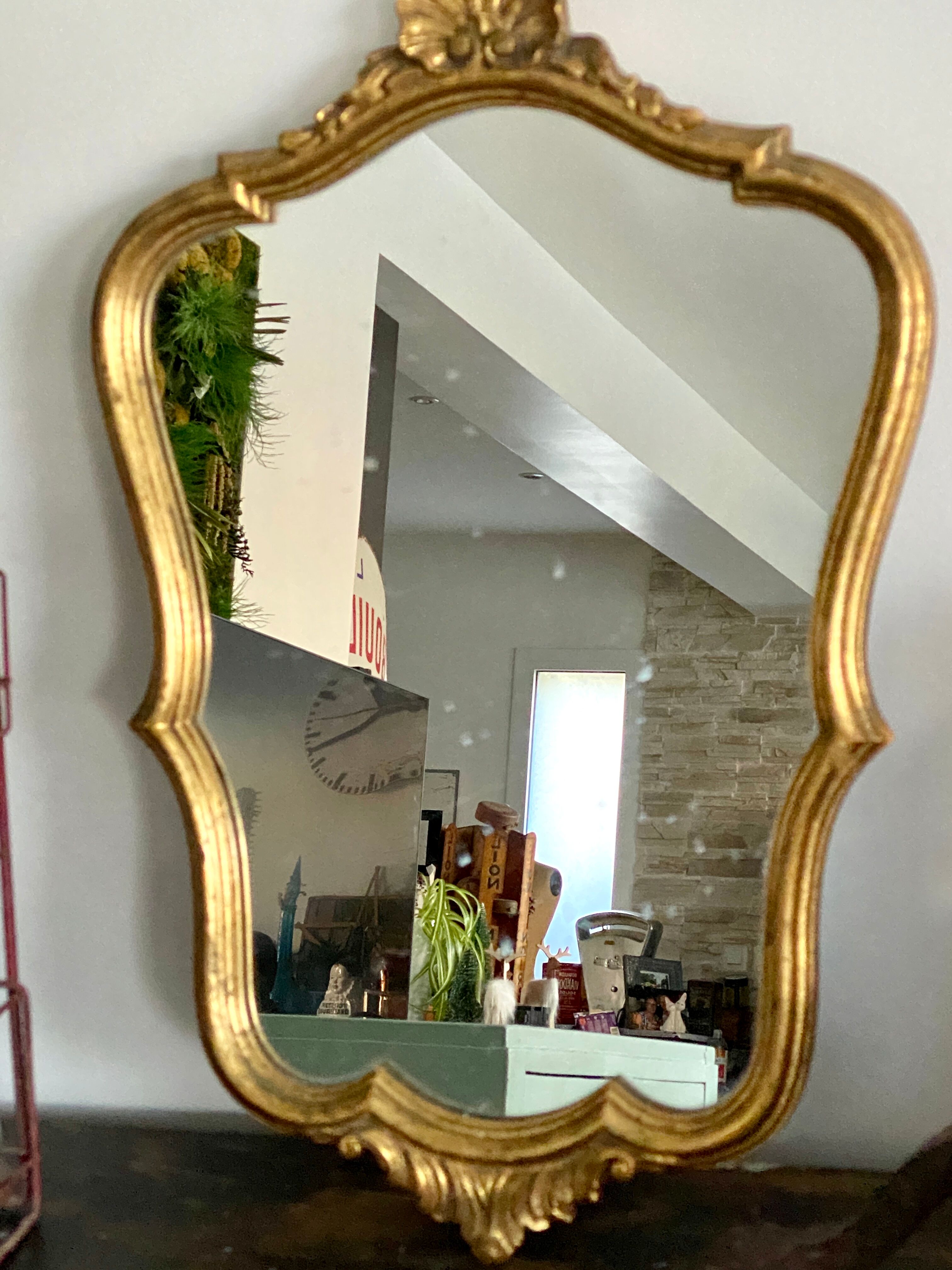 Old rocaille gilded mirror