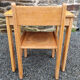 Children's desk and chair, wood and formica, vintage, 70s