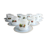 Set de 10 tasses en Arcopal illustrées de vieilles voitures