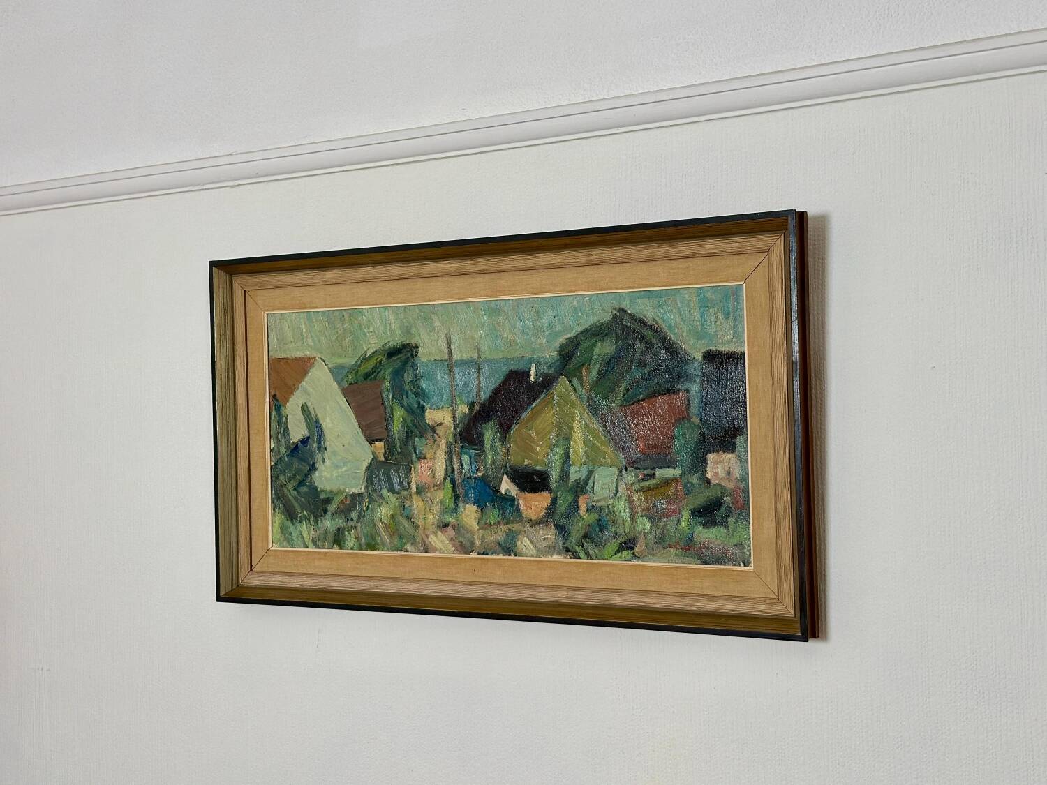 Swedish Oil on Canvas – “Fiskeläge” by Carl Berndtsson