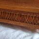 Vintage 1970s wooden and rattan toy chest