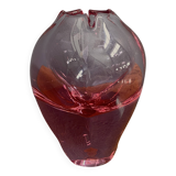 Red Glass vase "tulip" top 1960s