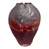 Vase en verre rouge "tulipe", années 1960