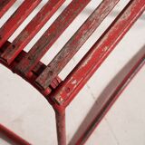 Anciennes chaises de jardin rouges (c.1920). Ensemble de 4 pièces #37