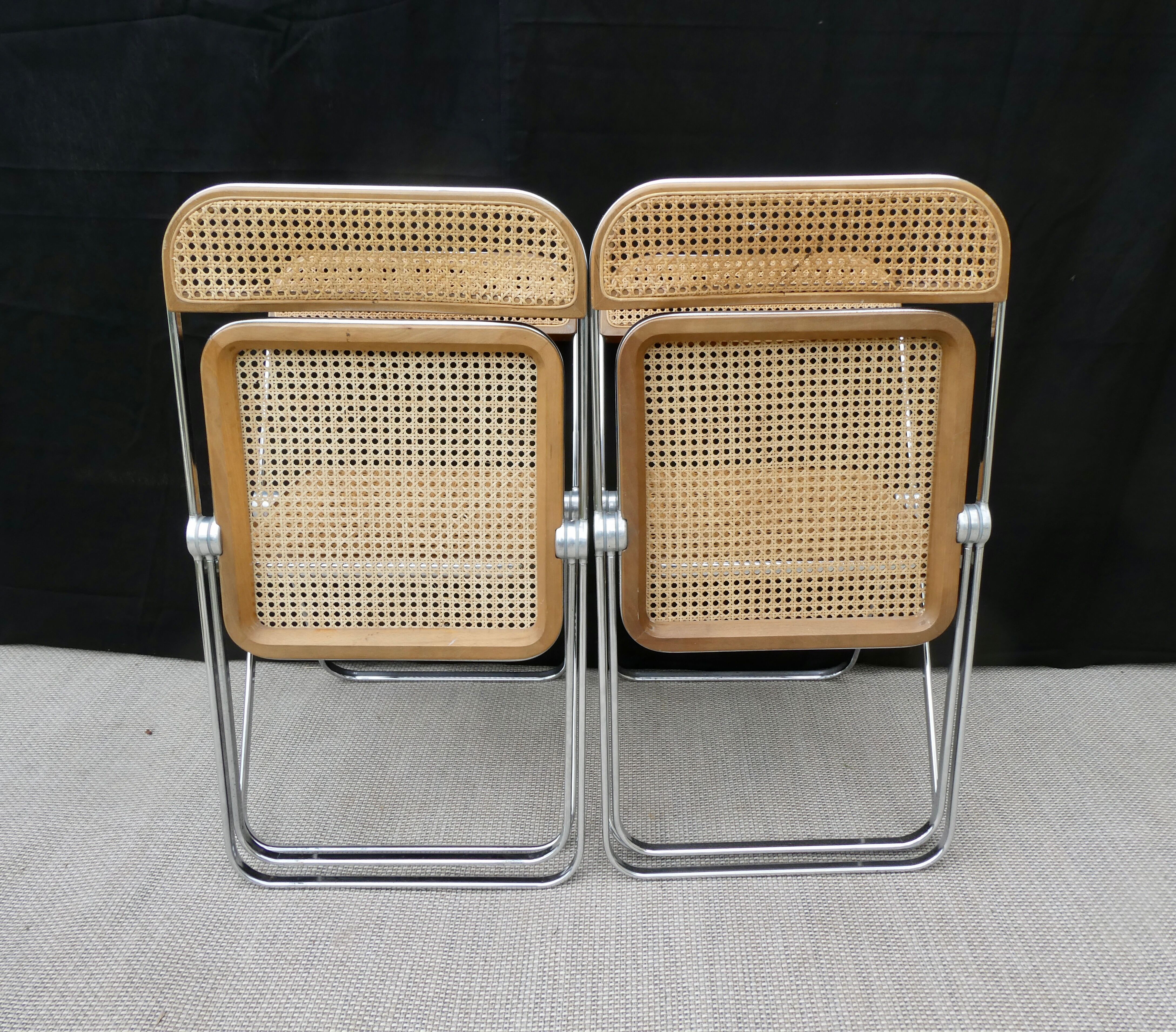4 chairs Plia design Giancarlo Piretti Castelli Italy 60
