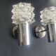Pair of vintage 1970s chrome wall sconces.