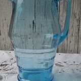 Art deco pitcher in blue glass