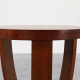Art Deco side table in wood and chess style veneered top, France ca. 1940
