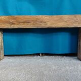 Brutalist console solid oak