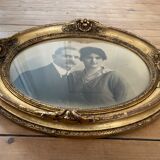 Oval frame portrait of a 19th century couple