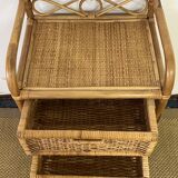 Vintage rattan chest of drawers