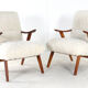 Armchair cream white doodle 'Almere' - unique upholstery - vintage design