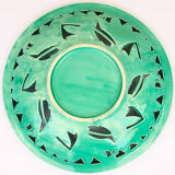 Openwork XL dish in green slurry like olive branches