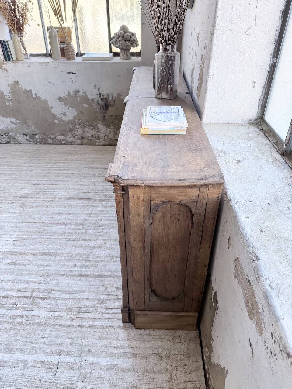 Enfilade display cabinet, solid oak, 1920.