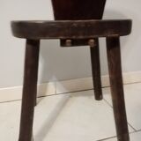 Ancienne chaise en bois brutaliste montage vintage