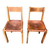 Paire Chaises de PIERRE CHAPO Modèle S24