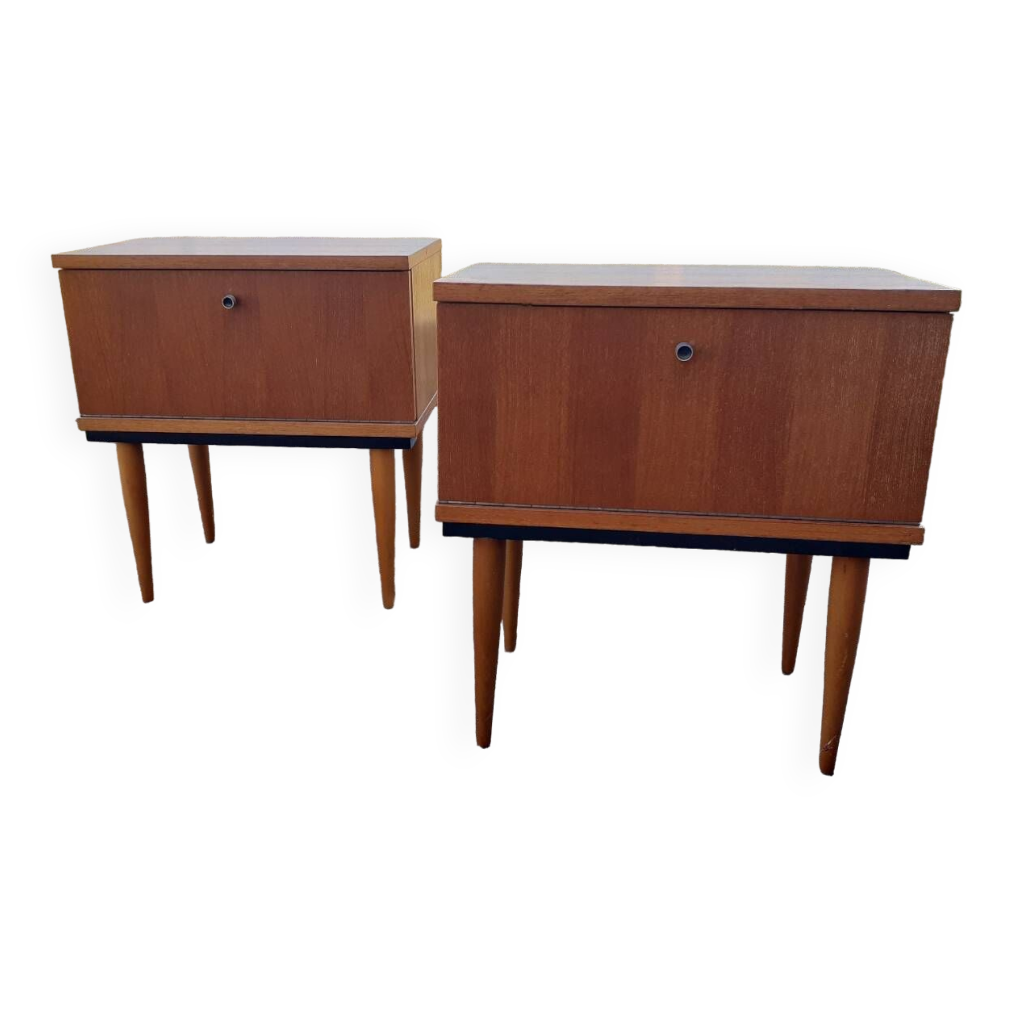 Pair of antique bedside tables