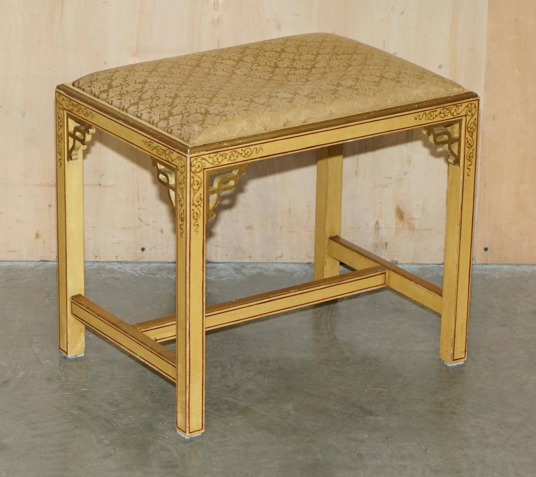 Chinoiserie dressing table in walnut with stool