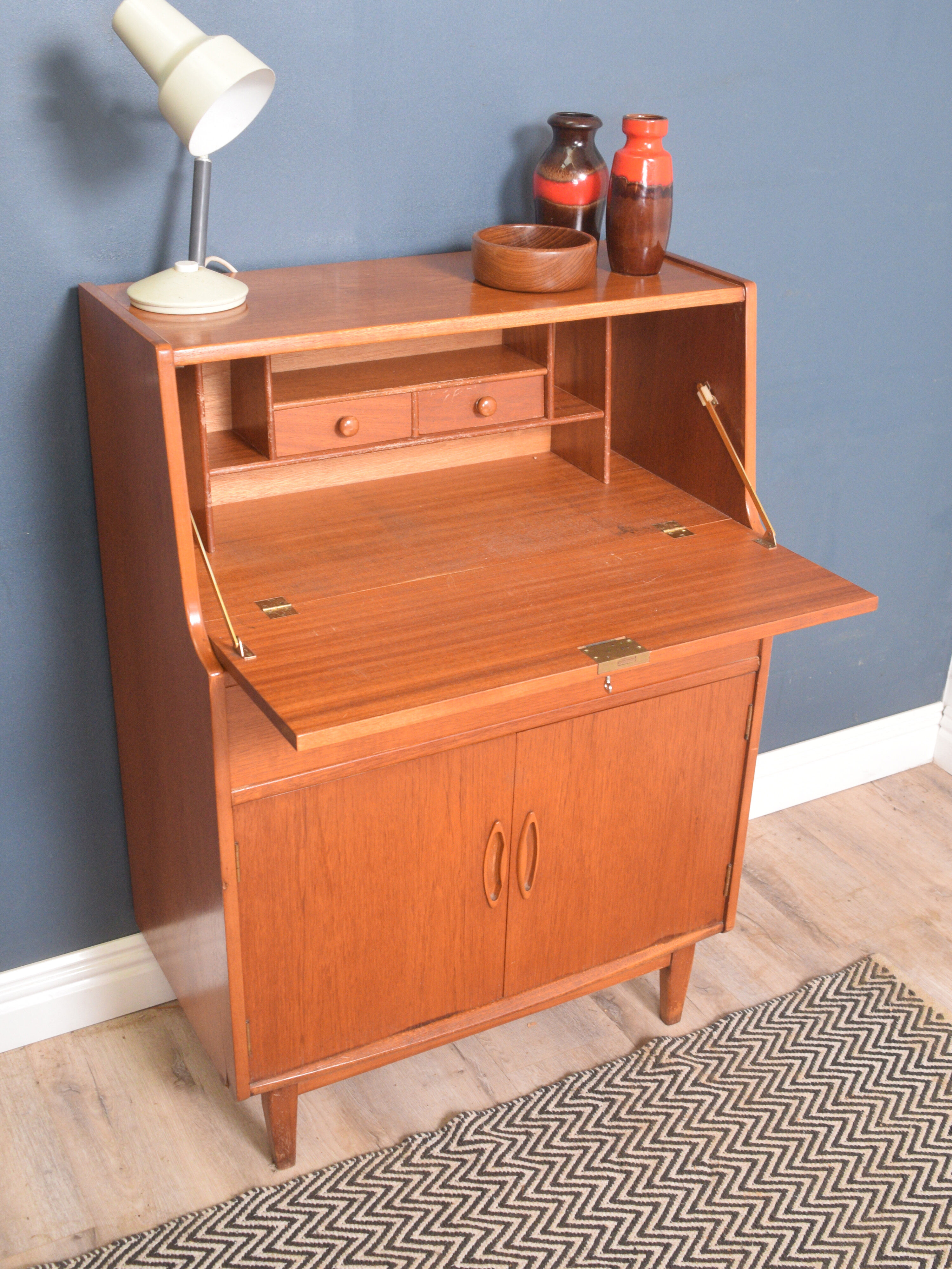 Restored Teak 1960s Jentique Bureau Desk
