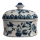 Old porcelain candy box with cracked effect