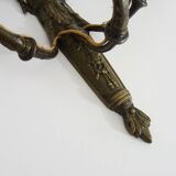 Magnificent Pair of Bronze Sconces with Louis XV Style Fire Pots. 1930s