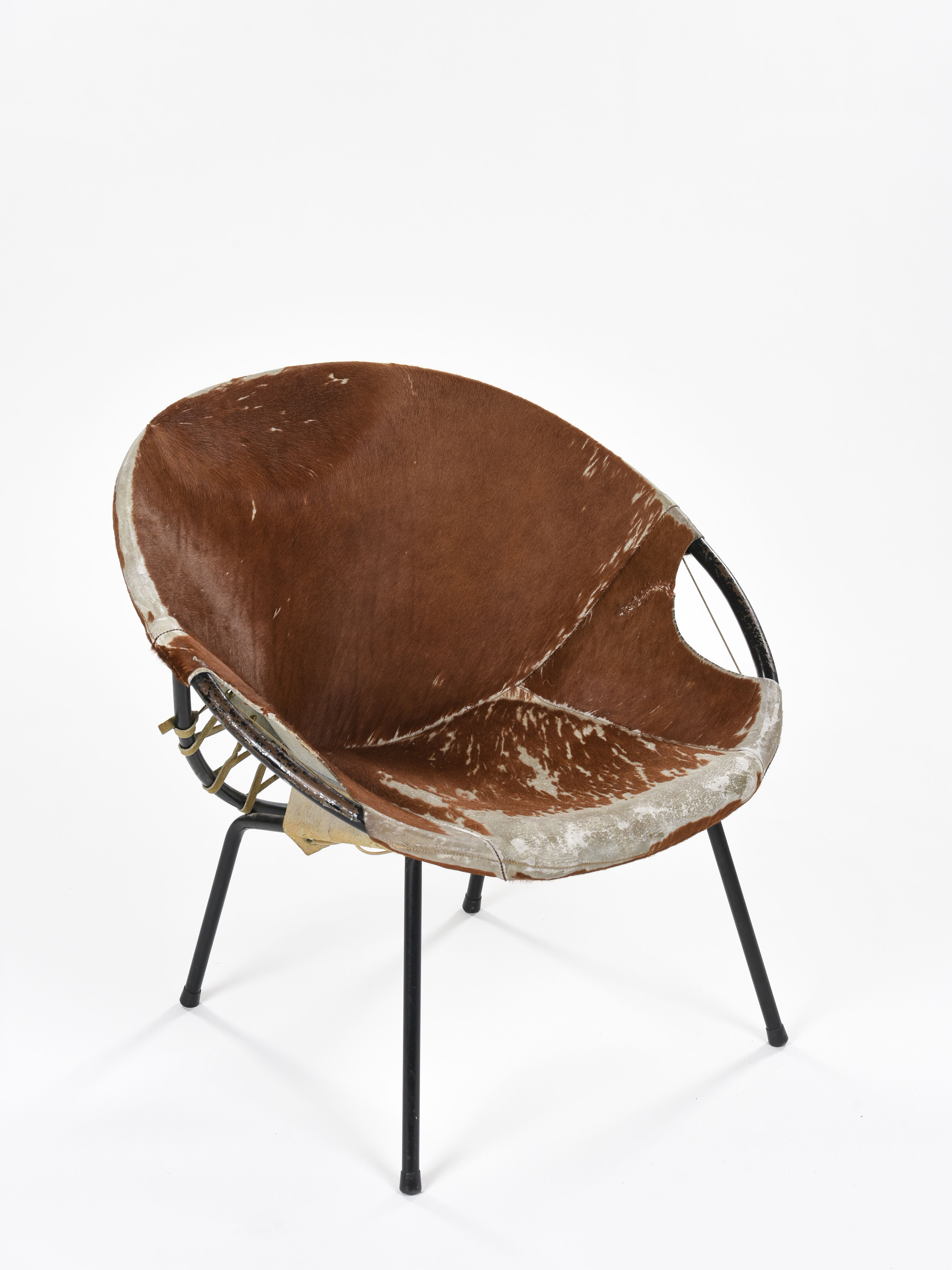 Cowhide armchair, circa 1960