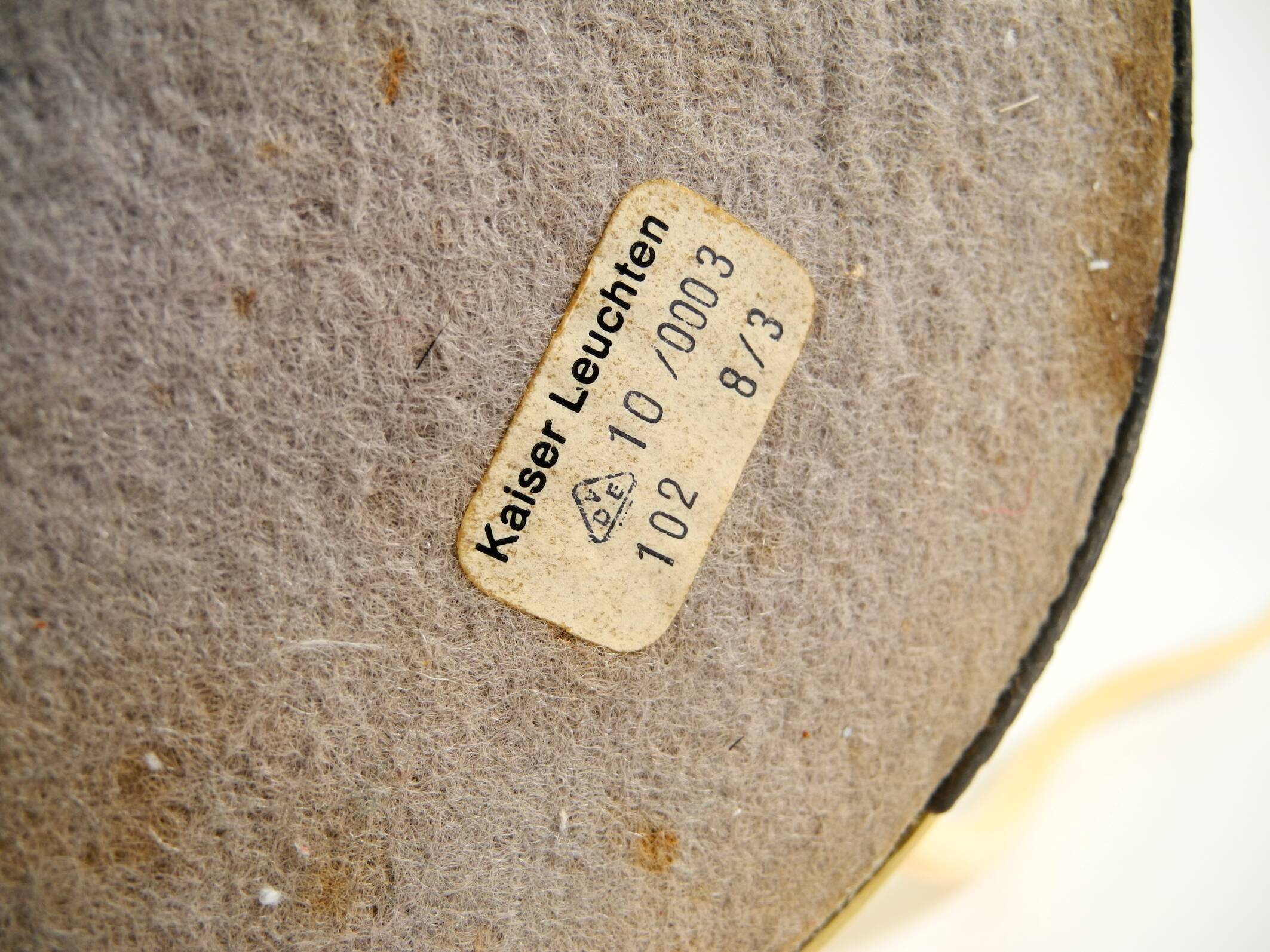 1960s Space Age brass table lamp by Kaiser Leuchten  with 3 glass globes