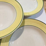 5 hollow plates ceranord faïence-provence yellow and green