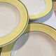 5 hollow plates ceranord faïence-provence yellow and green
