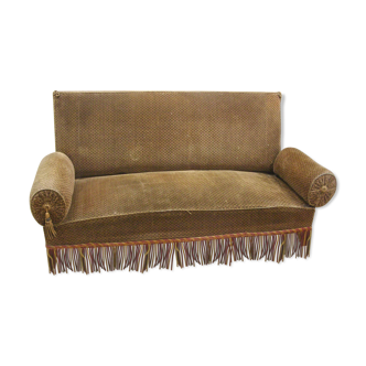 Velvet fringe sofa