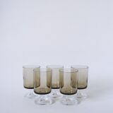 Lot de 5 verres à vin en verre fumé Made in France 1970