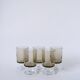 Lot de 5 verres à vin en verre fumé Made in France 1970