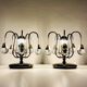 Vintage glass ball table lamps, Italy, 1960s, set of 2