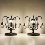 Vintage glass ball table lamps, Italy, 1960s, set of 2