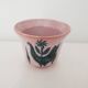 Ceramic flowerpot vase with rooster design - signed yvon roy durtal vallauris