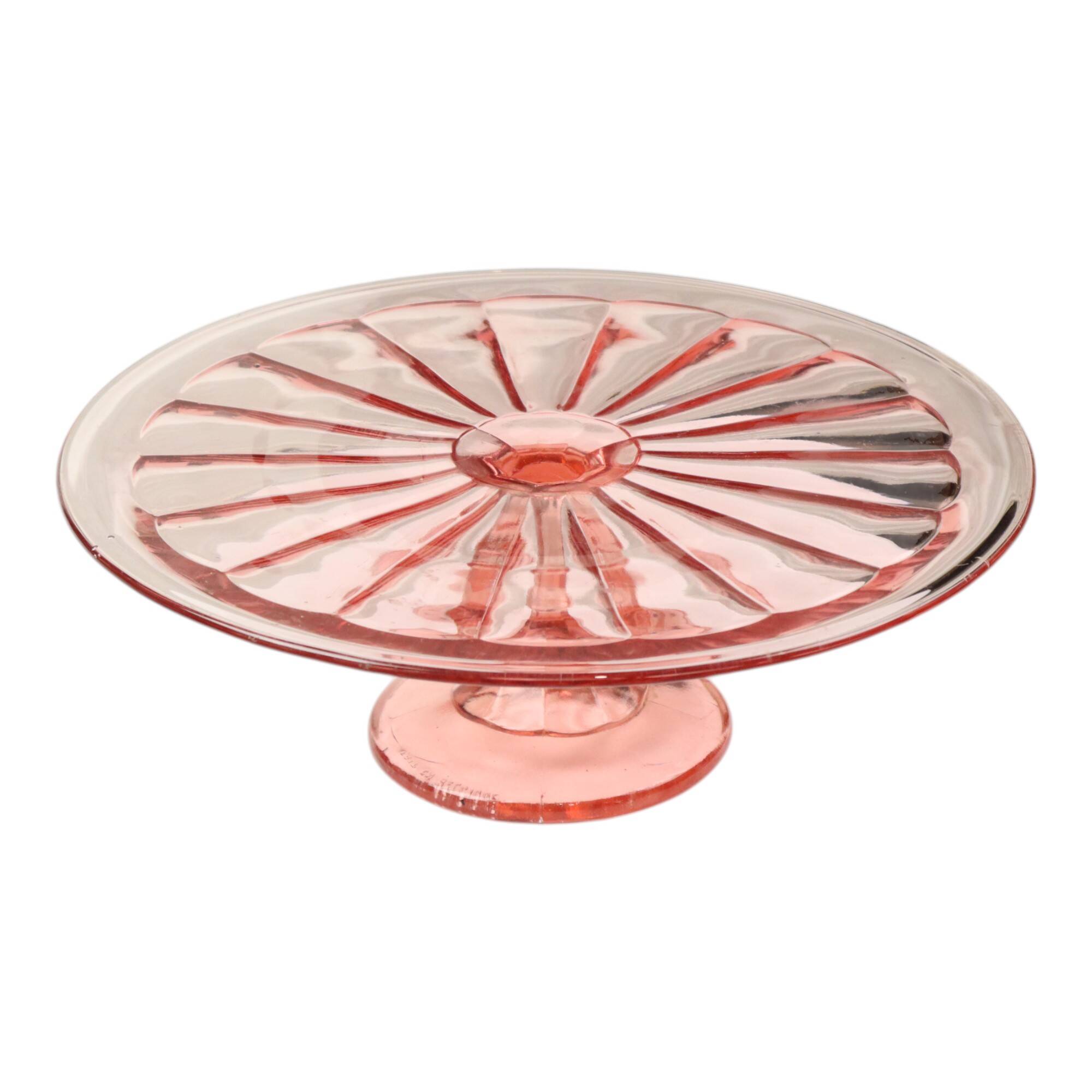 Pink Rosaline Art Deco Cake Stand Pastry Dish Scailmont