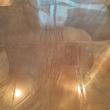 Brass coffee table engraved by Christian Krekels