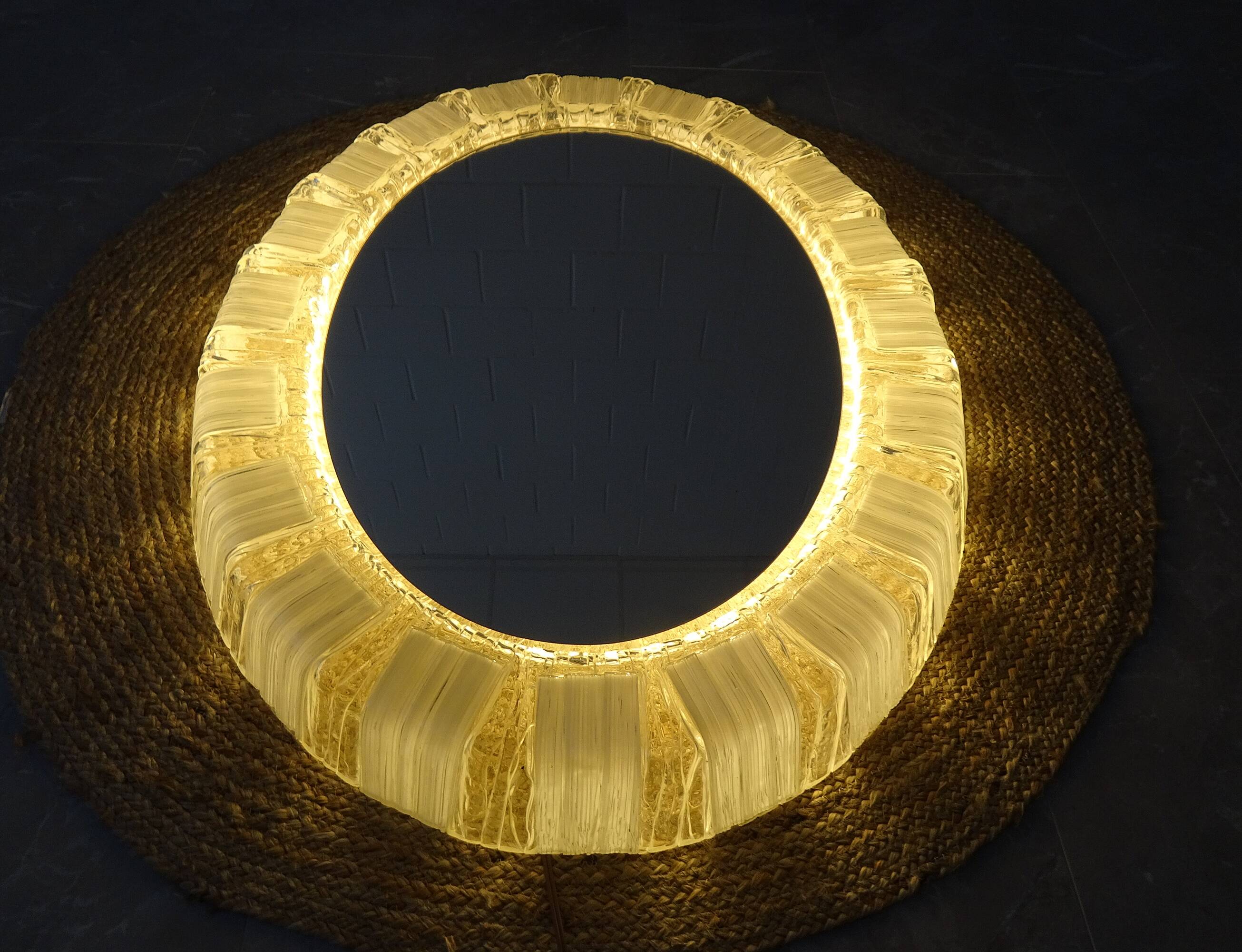 Illuminated mirror acrylic glass - mid century wall decoration
