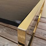 Metal and wood coffee table