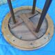 Walnut and copper pedestal table