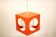 Orange Poker Dice Pendant Lamp - 1970s Space Age Lighting