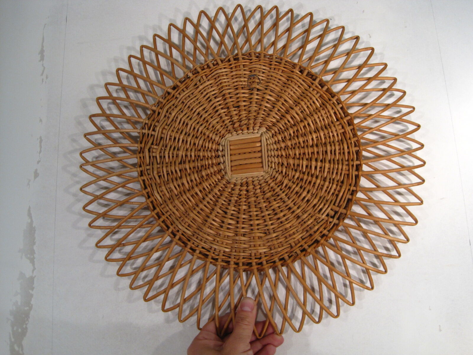 Vintage Sun Mirror in rattan 1960s - 44cm