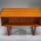 Mid-century Danish freestanding teak desk with raised lip edge, 1960s