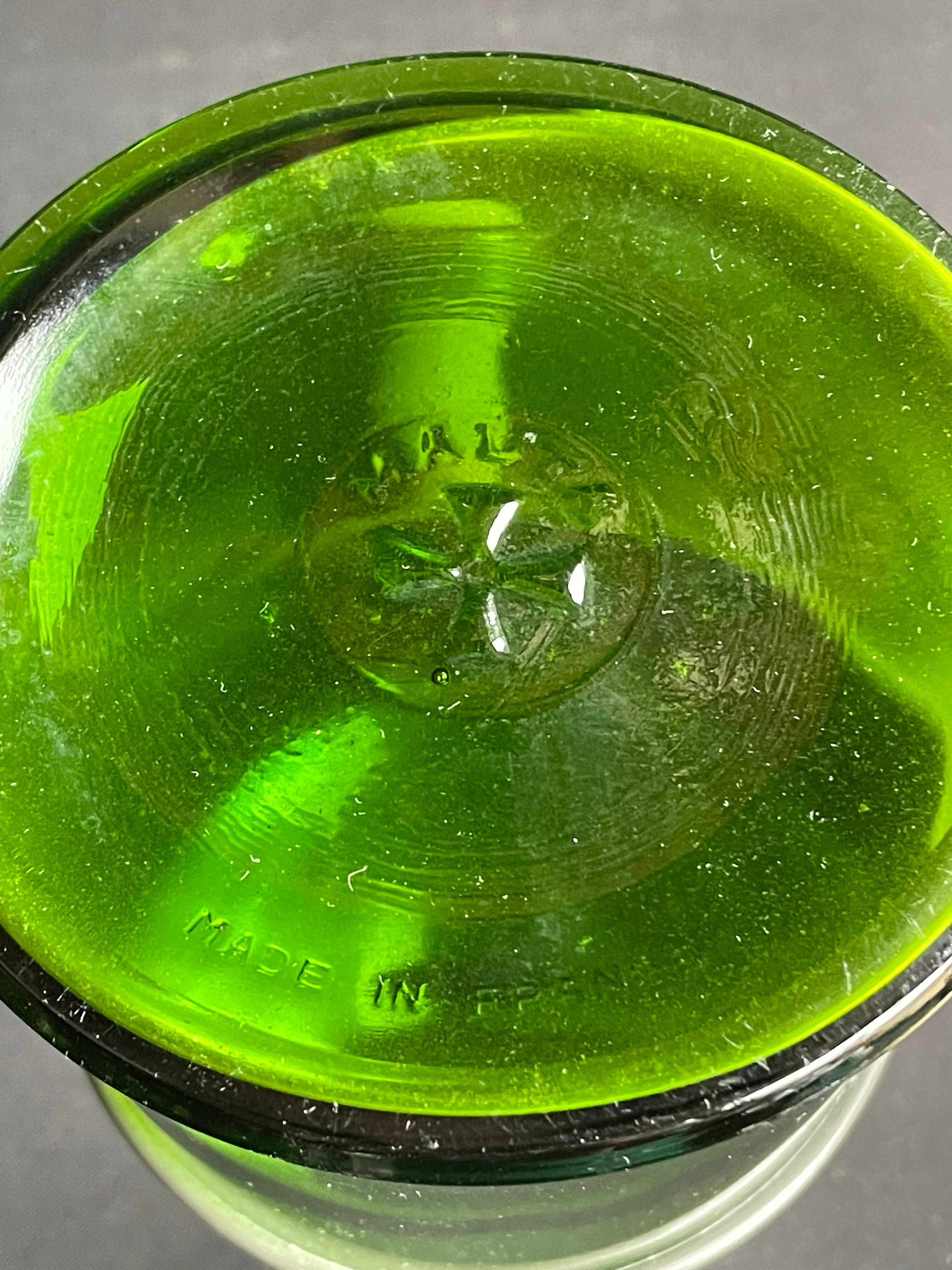 Decanter and 5 crystalline glasses and tin