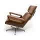 Lounge chair and ottoman leather and bentwood 60/70