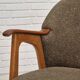 Fauteuil danois, meuble en tissu laine/coton, bois de teck, années 1960