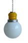 Murano glass "bulb" in yellow and white, space age, Italy 1960s