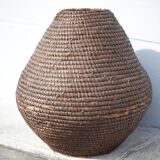 Old basket, straw and bramble bud